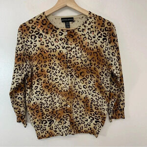 Spenser Jeremy Womans Sweater Large Silk Blend Animal print Lightweight Sequins